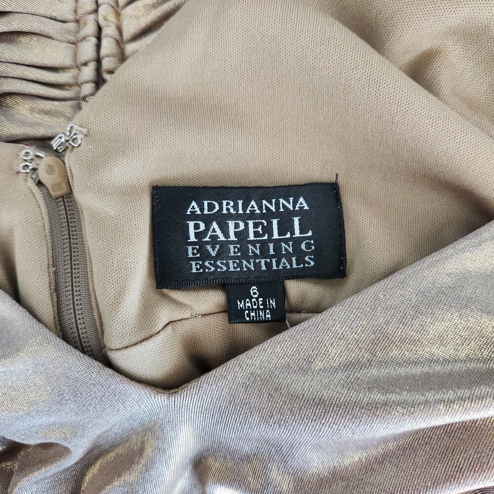 Vintage Y2K Adrianna Papell Gold Ruched V Neck Evening Tank Top S - Picture 6 of 7